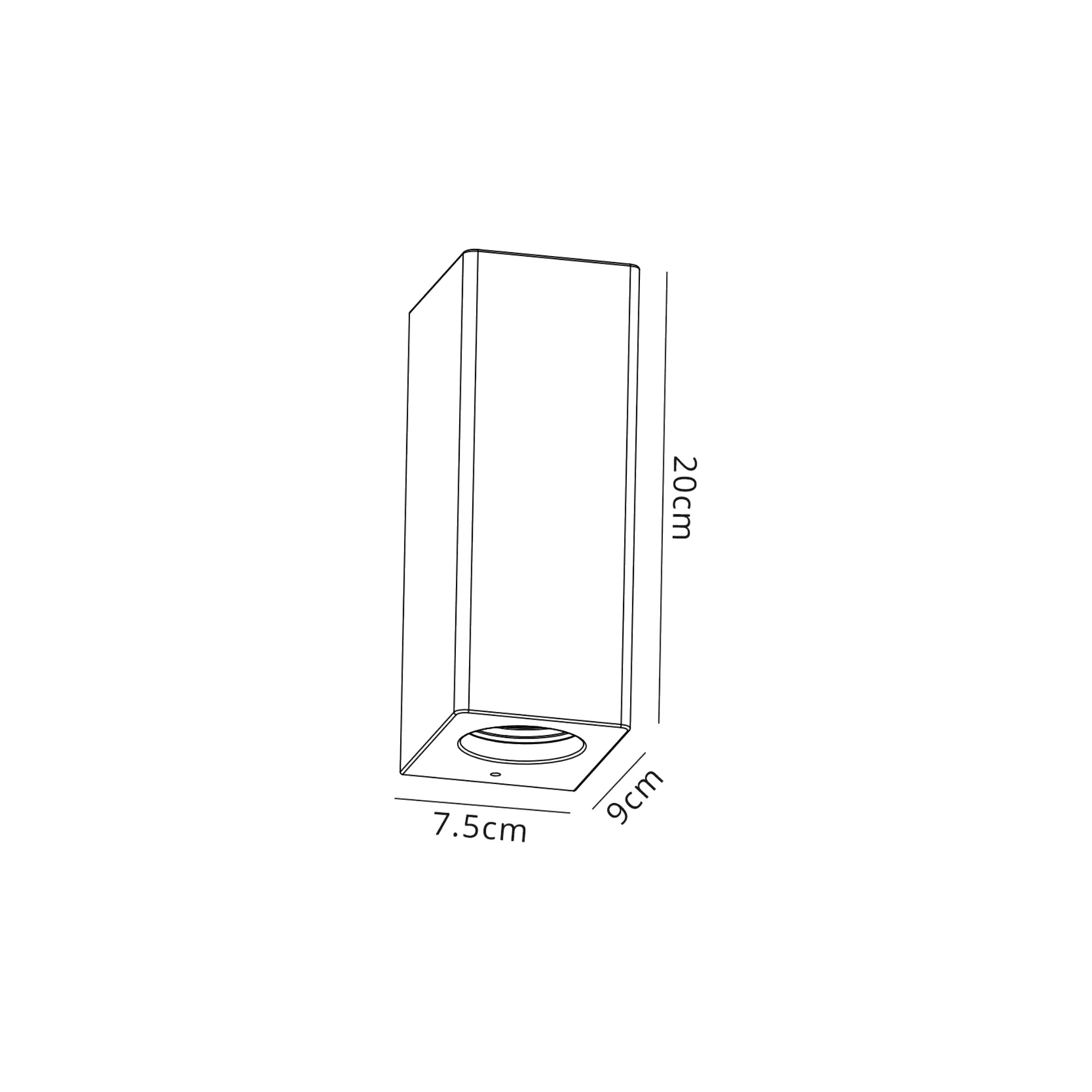 D0496  Alina Rectangular Wall Lamp 2 Light White Paintable